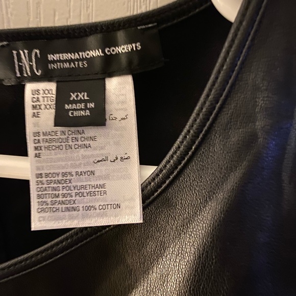 INC Faux Leather Bodysuit, - Picture 3 of 5